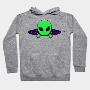 Space alien coming out of hole design Hoodie